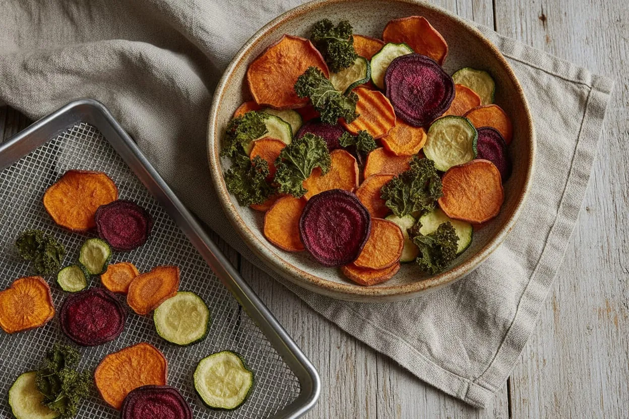 Chips de verduras (batata, kale, zanahoria, remolacha y más)