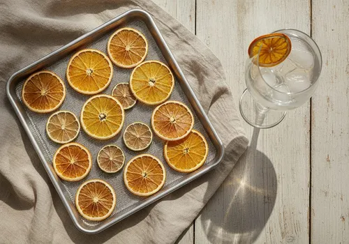 Rodajas de cítricos deshidratadas para tragos y decoración