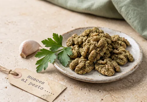 Nueces al pesto casero