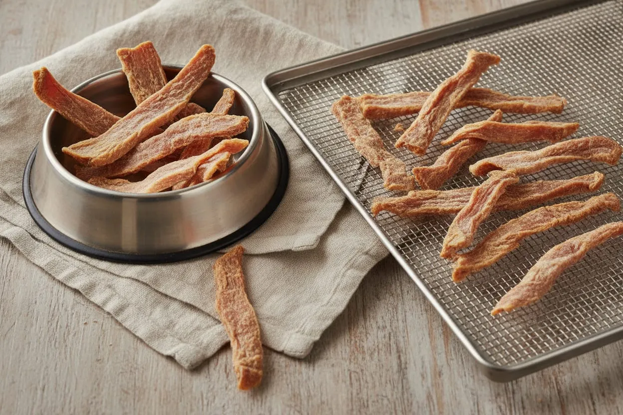 Snacks de pollo deshidratado para perros